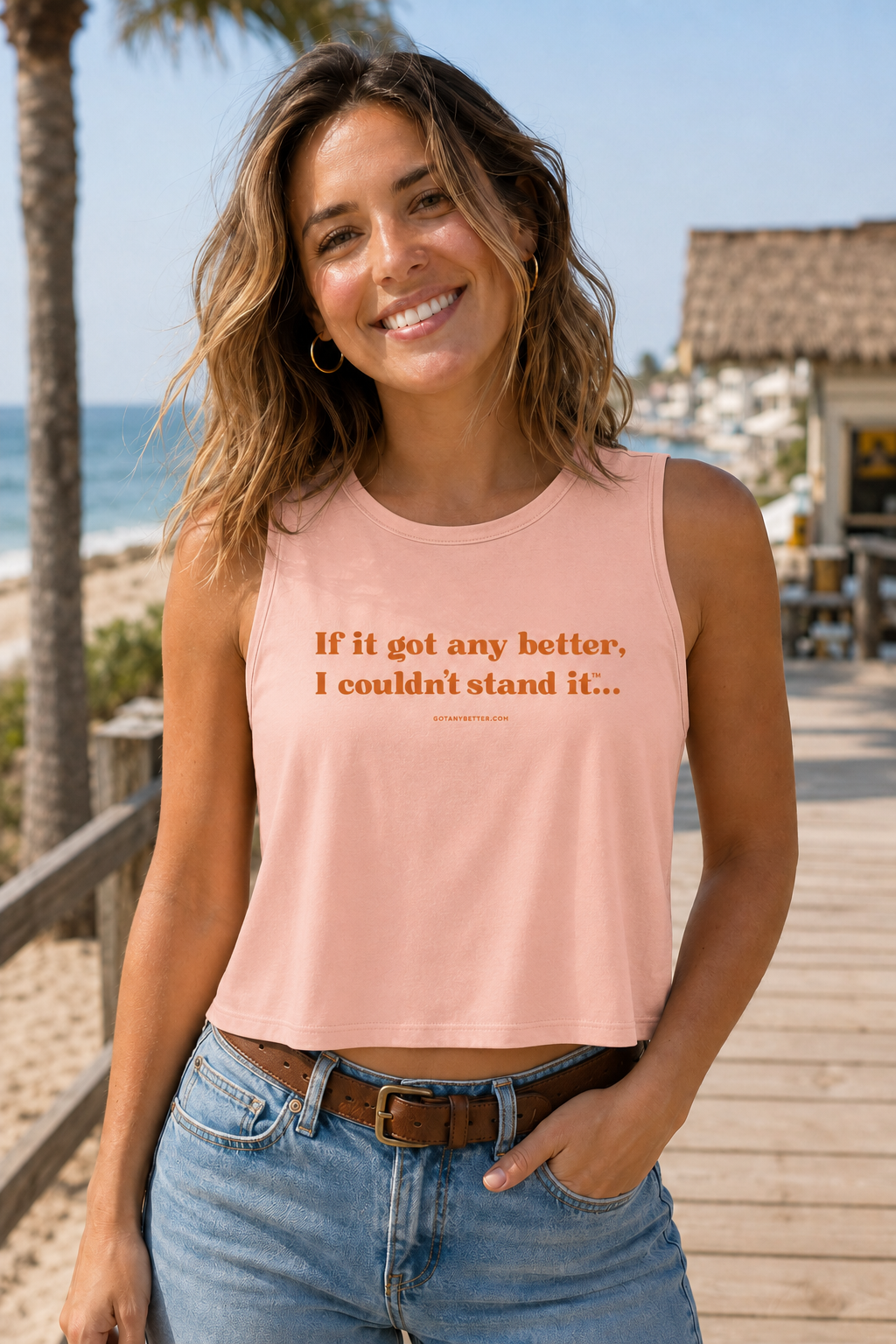 Women's Festival Crop Tank — 'If it got any better, I couldn't stand it...' Graphic Crop Top