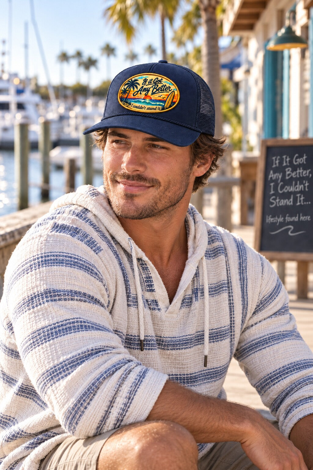 Retro Surf Trucker Hat — "If it Got Any Better I couldn’t stand it" Beach Cap