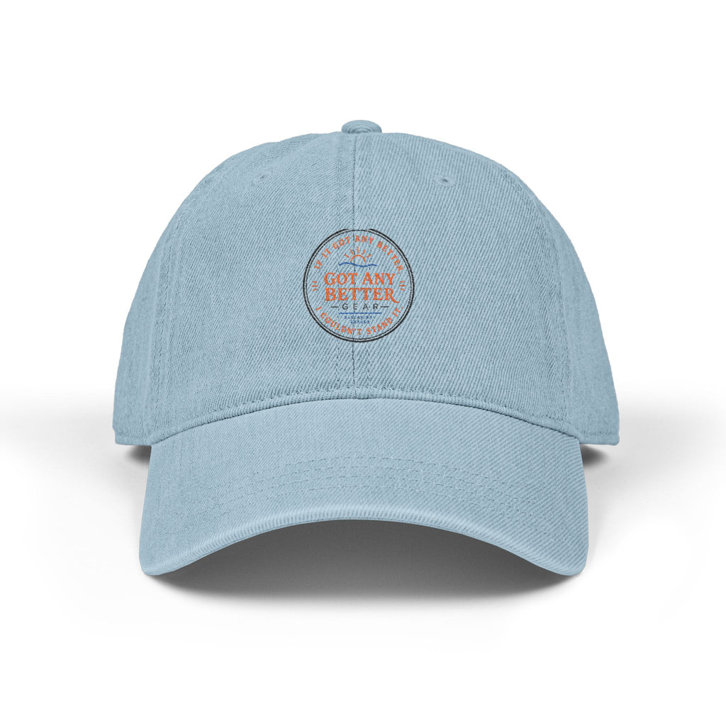 Embroidered Denim Baseball Cap — Retro Circle Patch