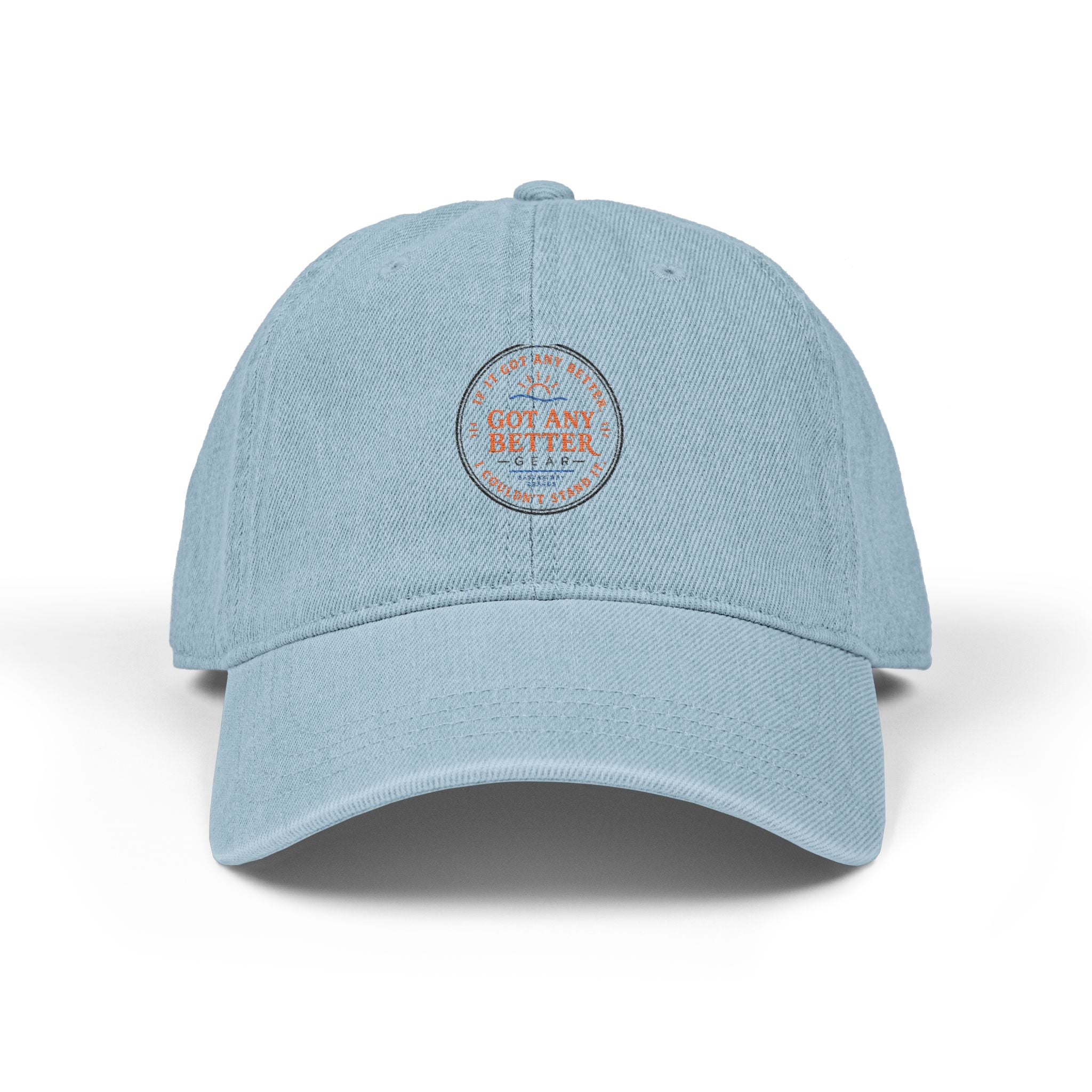 Embroidered Denim Baseball Cap — Retro Circle Patch